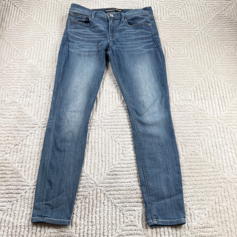 Express Legging Jeans Womens 4S Blue Mid Rise Skinny Medium Wash Stretch Denim